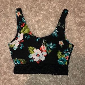 Cropped Floral Tank